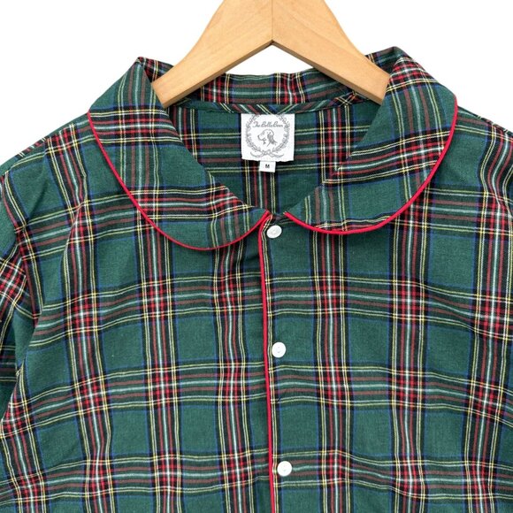 The Bella Bean Tartan Shirt Womens Green Red Plaid Button Front Top Size M - Picture 3 of 10